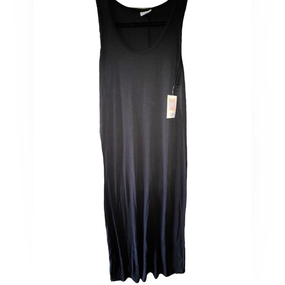 Lularoe medium solid black‎ Dani column style maxi dress. NWT. Great staple! - Picture 1 of 6